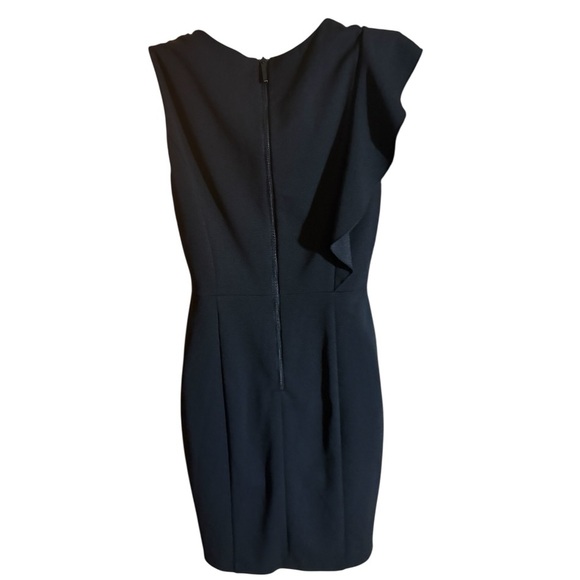 Adrianna Papell Ruffle Mini Dress in Black and White - Picture 4 of 5